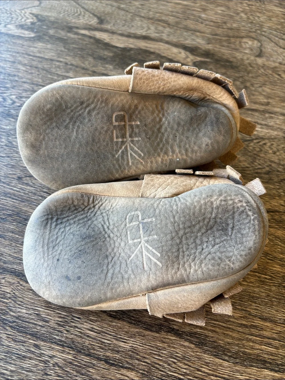 Freshly Picked Weathered Brown Moccasin Baby Shoe